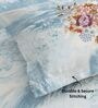 Skyblue Panel Design 180 TC Cotton King Bedhseet 2 pillow covers