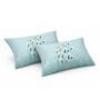 Skyblue Panel Design 180 TC Cotton King Bedhseet 2 pillow covers