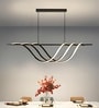 Skylar 70W Black Chandelier for Living Room | Modern LED Ceiling Light with Aluminium Finish | 100 cm Height Adjustable Hanging Fixture | 3 Color Modes | Luxury Lighting | 1Year Warranty