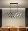 Skylar 70W Black Chandelier for Living Room | Modern LED Ceiling Light with Aluminium Finish | 100 cm Height Adjustable Hanging Fixture | 3 Color Modes | Luxury Lighting | 1Year Warranty