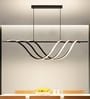 Skylar 70W Black Chandelier for Living Room | Modern LED Ceiling Light with Aluminium Finish | 100 cm Height Adjustable Hanging Fixture | 3 Color Modes | Luxury Lighting | 1Year Warranty
