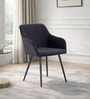 Skyler Velvet Fabric Arm Chair In Black Color