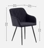 Skyler Velvet Fabric Arm Chair In Black Color