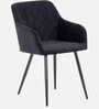 Skyler Velvet Fabric Arm Chair In Black Color
