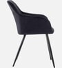 Skyler Velvet Fabric Arm Chair In Black Color
