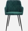 Skyler Velvet Fabric Arm Chair In Green Color