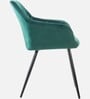 Skyler Velvet Fabric Arm Chair In Green Color