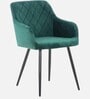 Skyler Velvet Fabric Arm Chair In Green Color