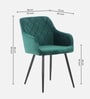 Skyler Velvet Fabric Arm Chair In Green Color