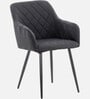 Skyler Velvet Fabric Arm Chair In Grey Color