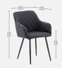 Skyler Velvet Fabric Arm Chair In Grey Color