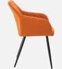 Skyler Velvet Fabric Arm Chair In Orange Color