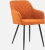 Skyler Velvet Fabric Arm Chair In Orange Color