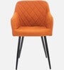 Skyler Velvet Fabric Arm Chair In Orange Color