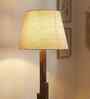 Skyline Wooden Floor Lamp with Jute Shade & Brown Base