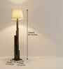 Skyline Wooden Floor Lamp with Jute Shade & Brown Base