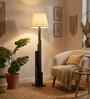 Skyline Wooden Floor Lamp with Jute Shade & Brown Base