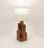Skyline Wooden Table Lamp with Jute Shade & Brown Base