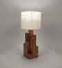 Skyline Wooden Table Lamp with Jute Shade & Brown Base