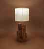 Skyline Wooden Table Lamp with Jute Shade & Brown Base