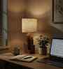 Skyline Wooden Table Lamp with Jute Shade & Brown Base