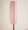 Skyrocket Handcrafted Tripod Base Natural Teak Wood Floor Lamp with Pink Fabric Shade for Living Room and Bedroom