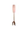 Skyrocket Handcrafted Tripod Base Natural Teak Wood Floor Lamp with Pink Fabric Shade for Living Room and Bedroom