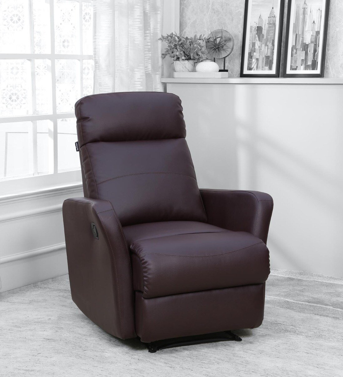 Buy Sleek 1 Seater Recliner in Brown Colour by Recliners India Online ...