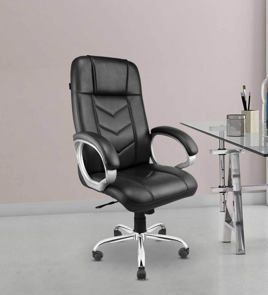 Buy Sleek Leatherette Executive Chair In Black Colour at 20% OFF by ...