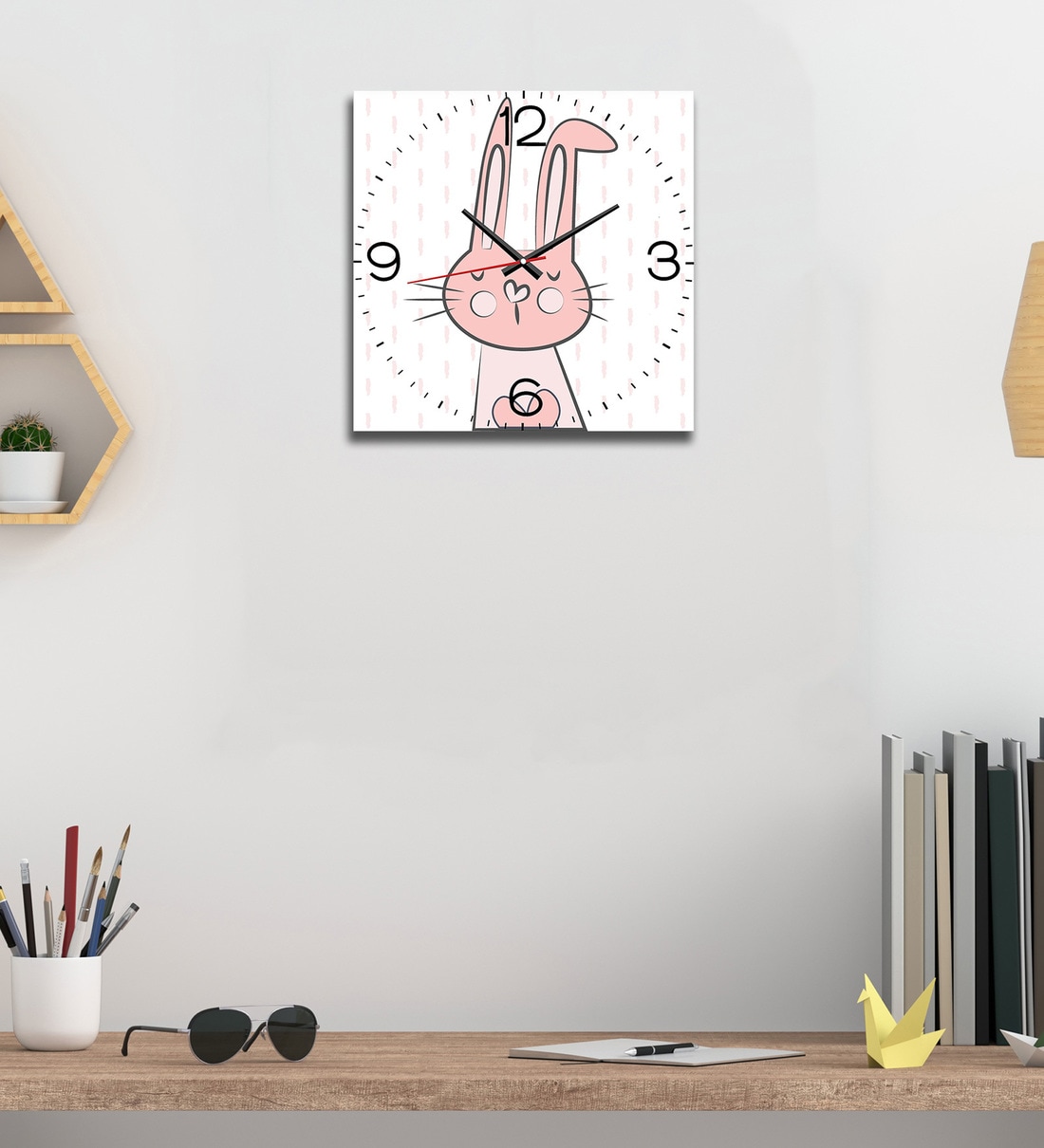 Buy Sleeping Rabbit Wall Clock in Multicolour by WENS Online Kids