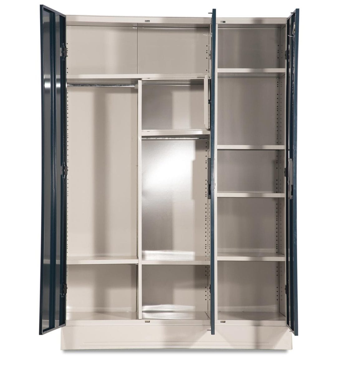 Buy Slimline 3 Door Wardrobe with Locker in Pacific Blue Colour by