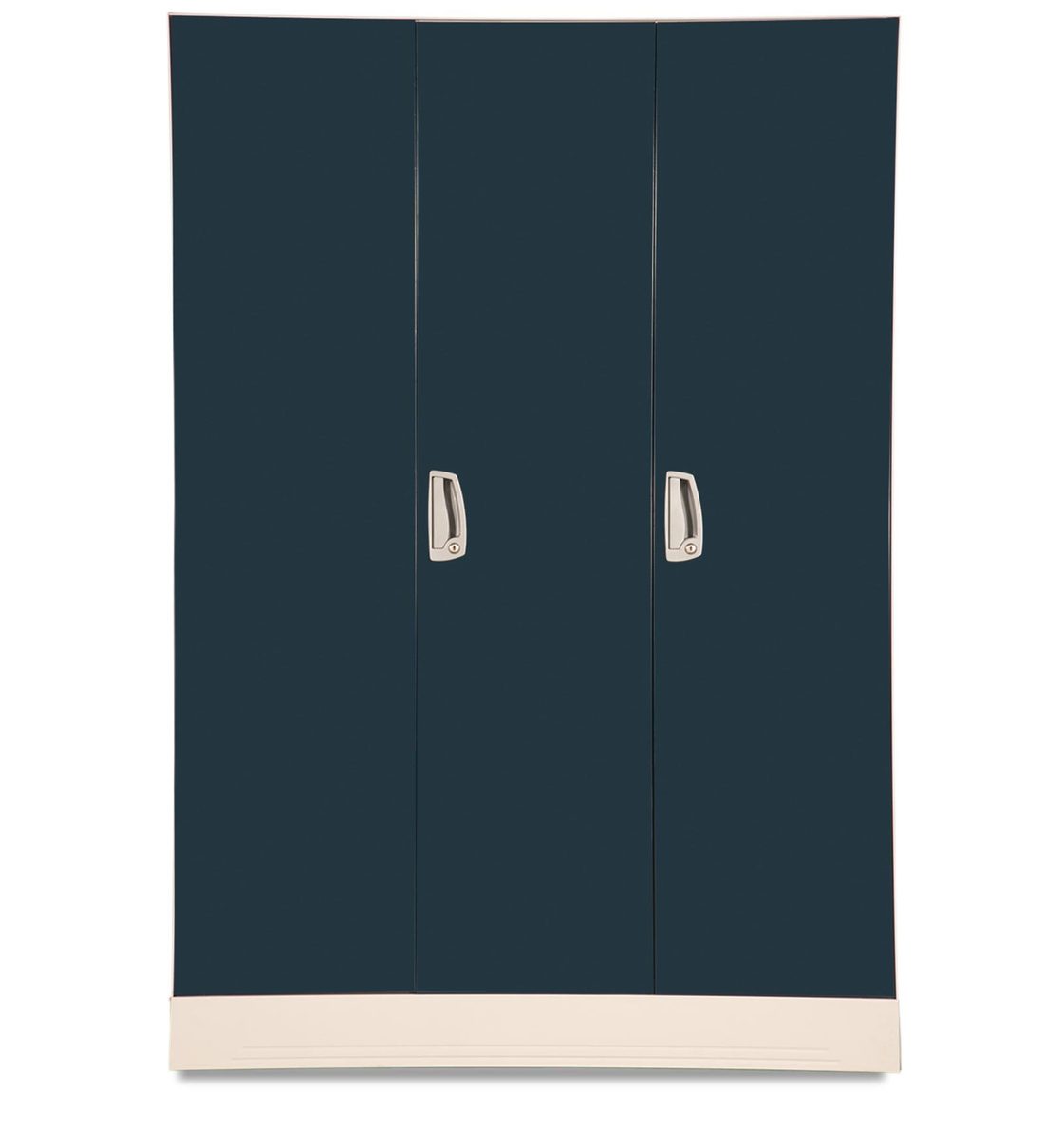 Buy Slimline 3 Door Wardrobe with Locker in Pacific Blue Colour by
