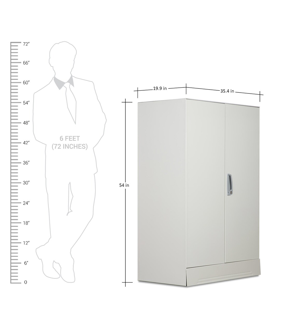 Buy Slimline 2 Door Wardrobe with Locker in Royal Ivory Color by Godrej