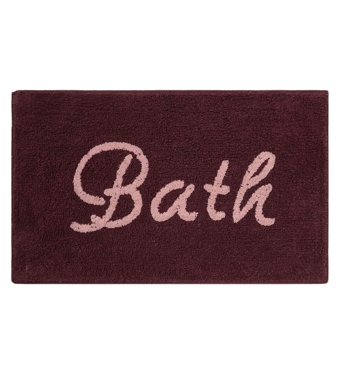 Buy Maroon Slogan Cotton 30x18 Inches Max Absorbant Bath Mat by Saral
