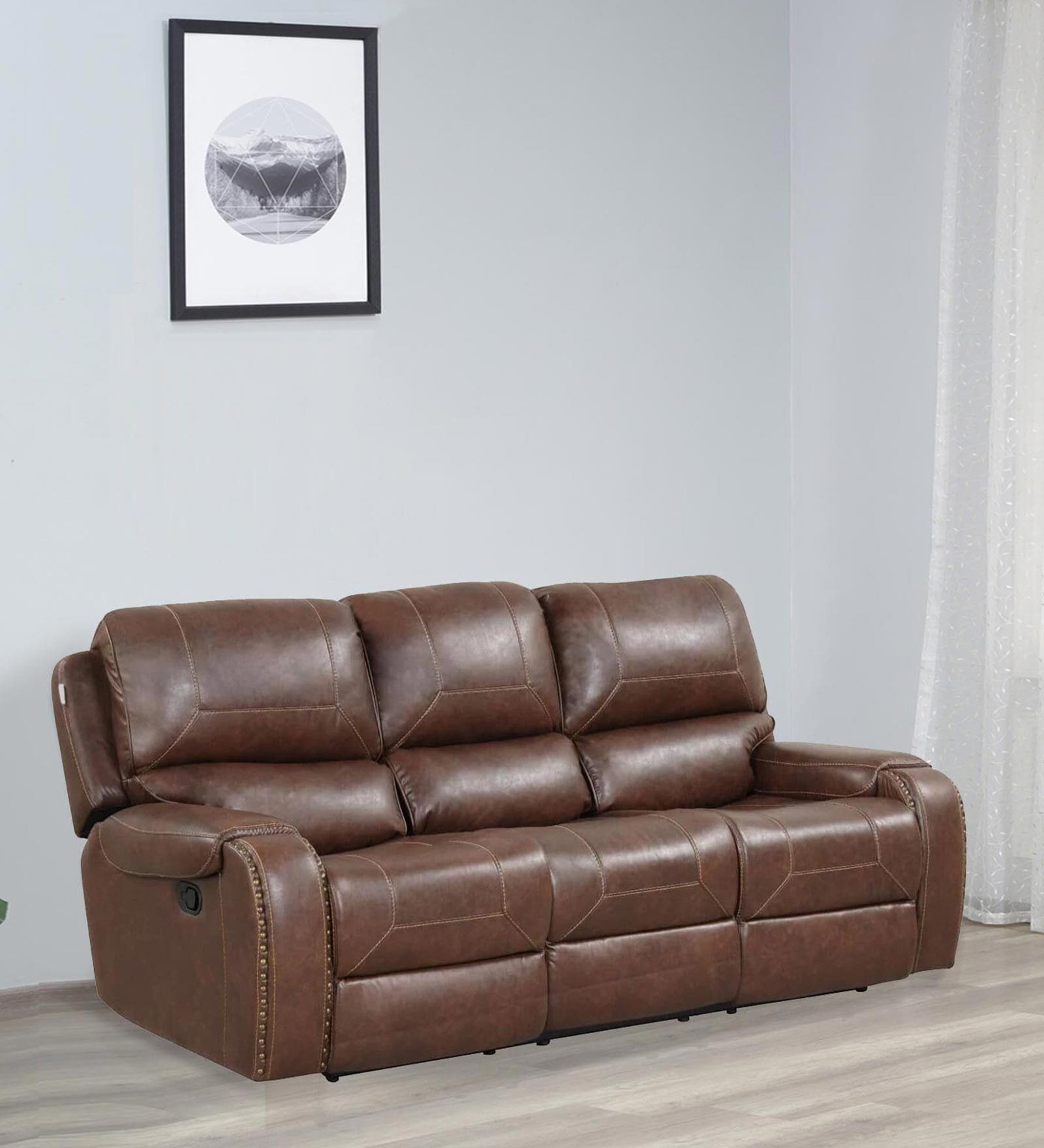 Buy Sleek Leatherette 3 Seater Manual Recliner In Brown Colour At 51 Off By Royaloak Pepperfry 2784