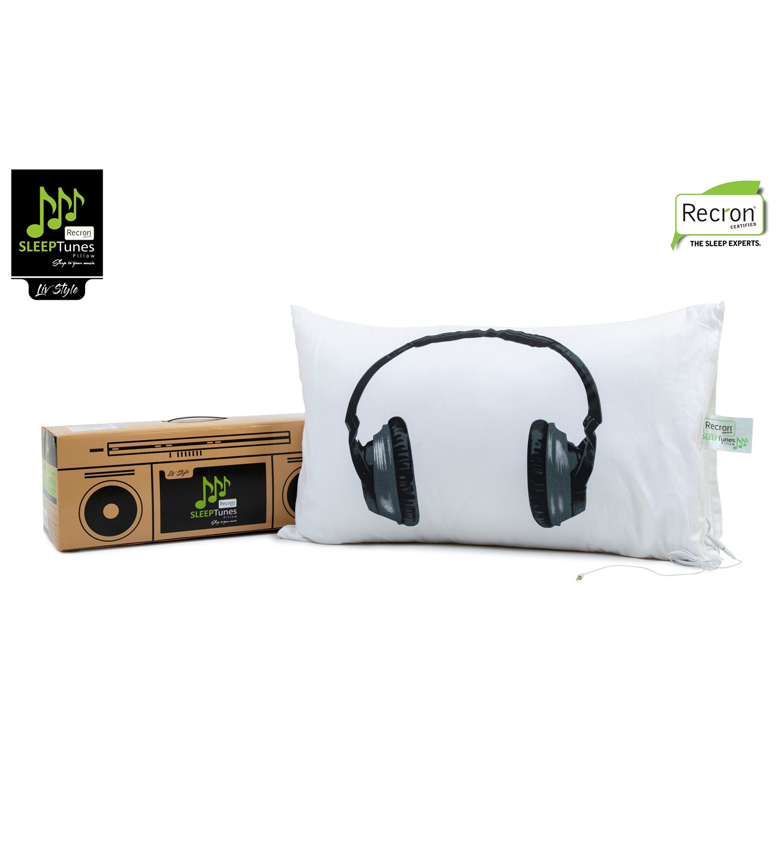 Buy Sleeptunes Lite White Fiber 17x27 Inch Pillow Insert by Recron Certified Online Pillows