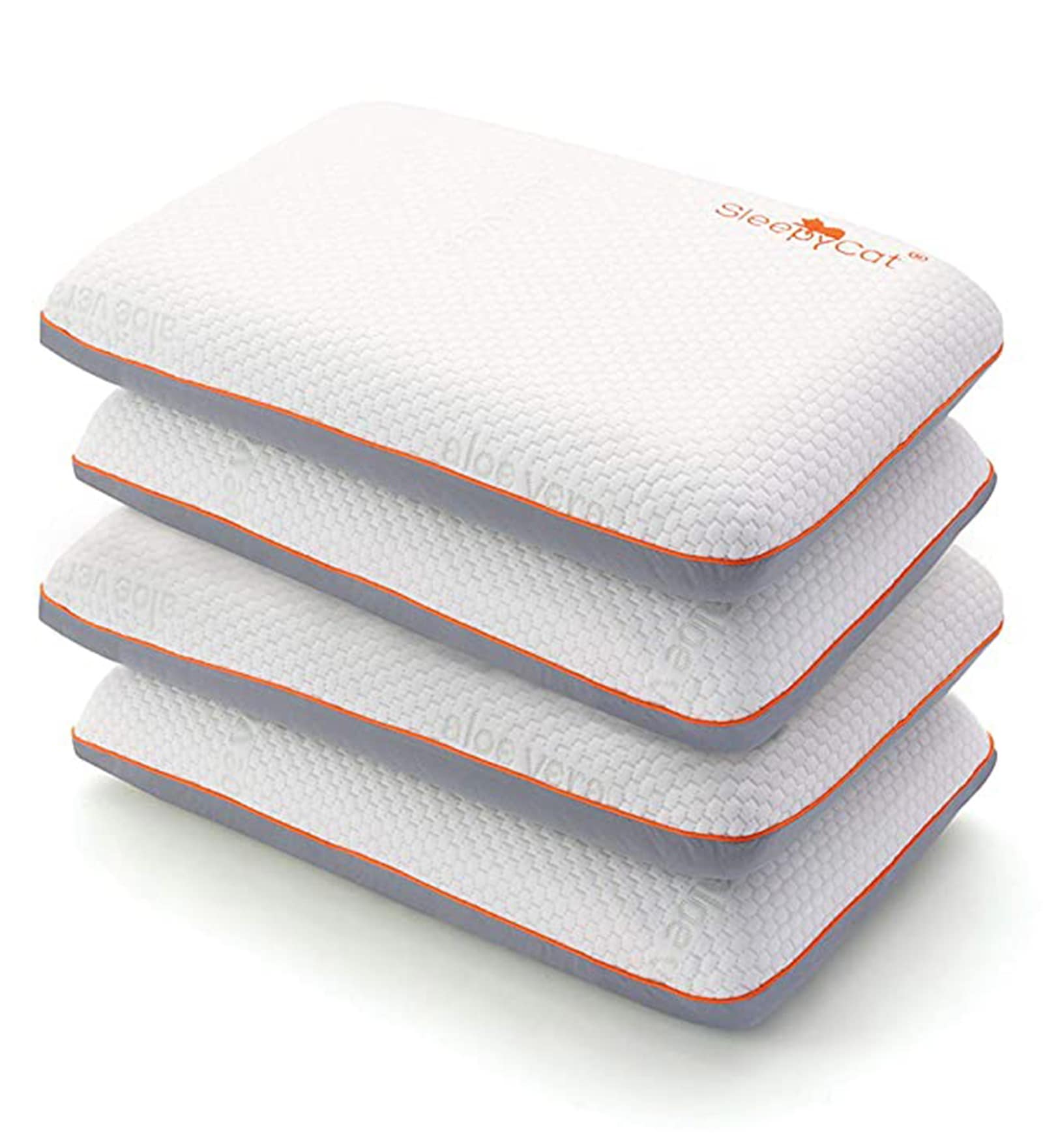 Air Gel Memory Foam Pillow with Removable Zipper Cover (Set of 4)