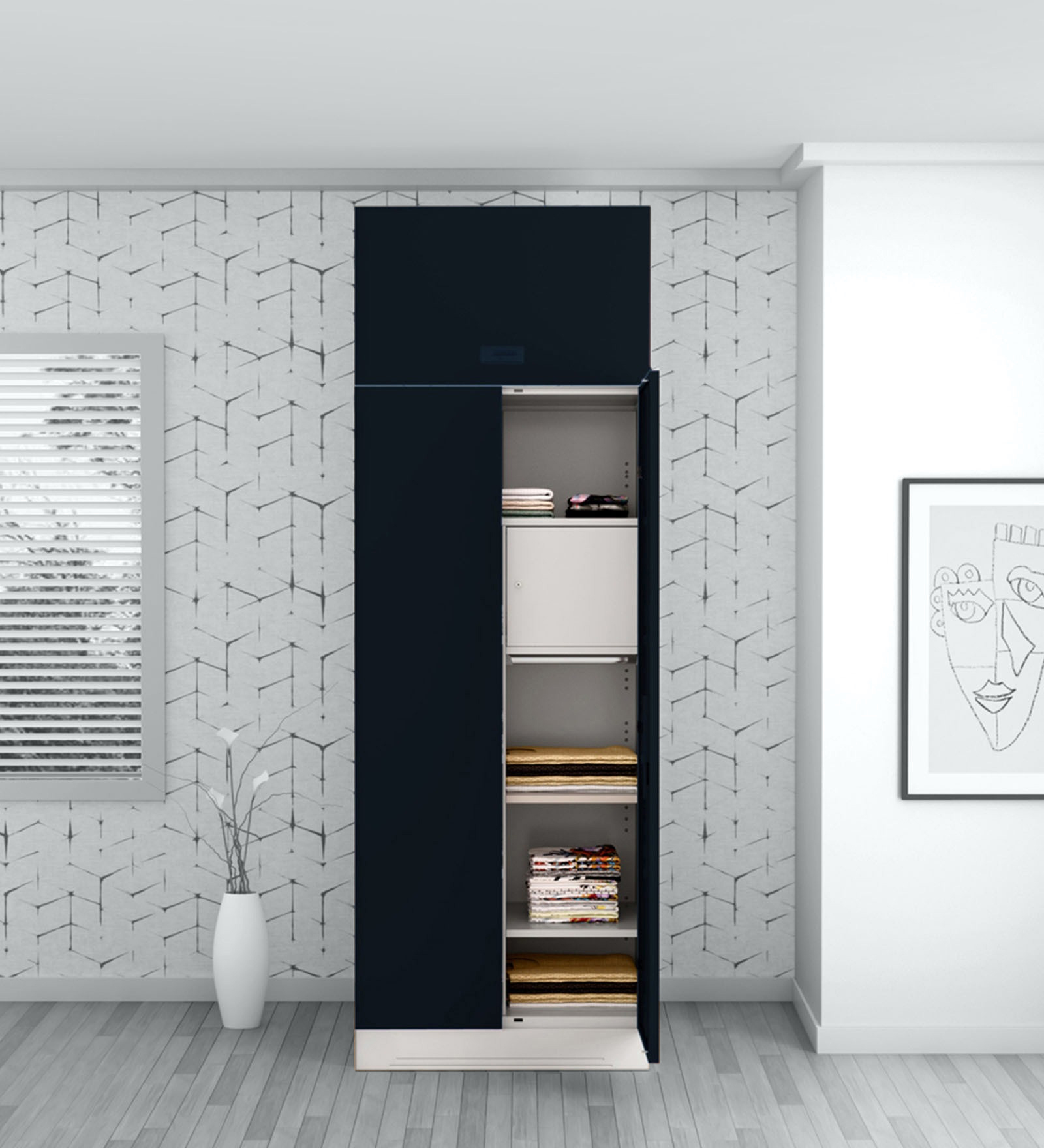 Slimline 2 Door Almirah in Pacific Blue Colour