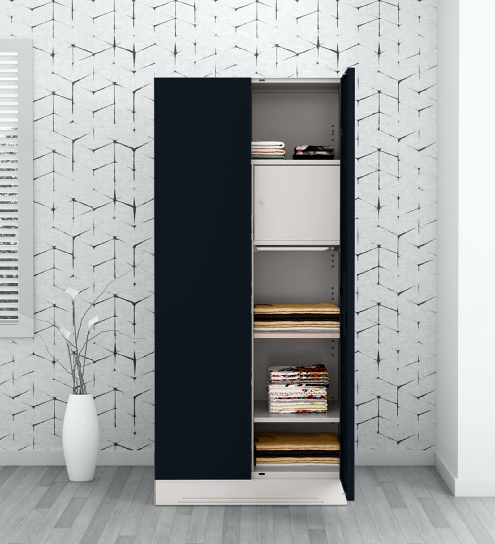 Slimline 2 Door Almirah in Pacific Blue Colour Slimline 2 Door Almirah in Pacific Blue Colour