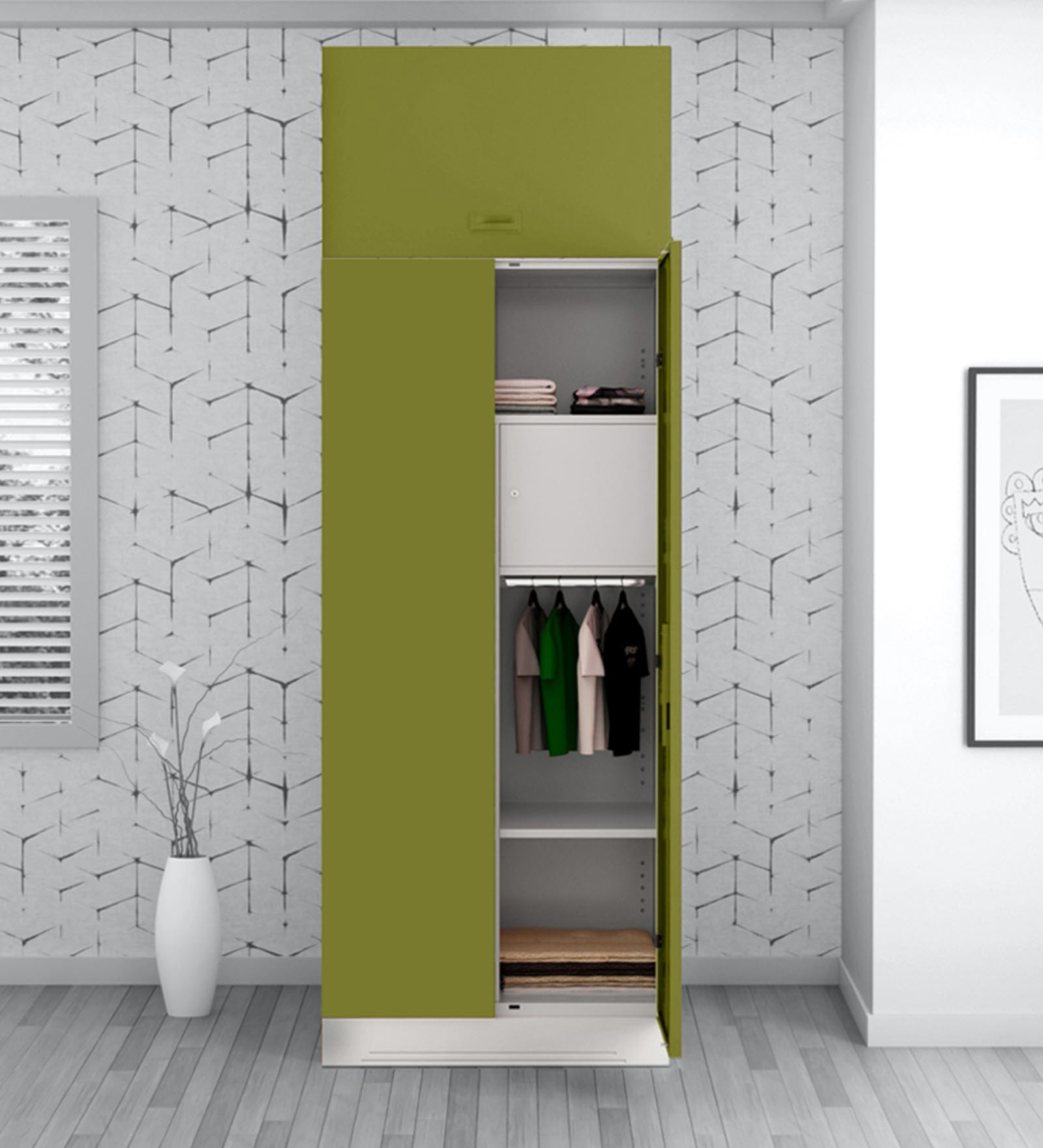 Slimline 2 Door Almirah In Blue Colour