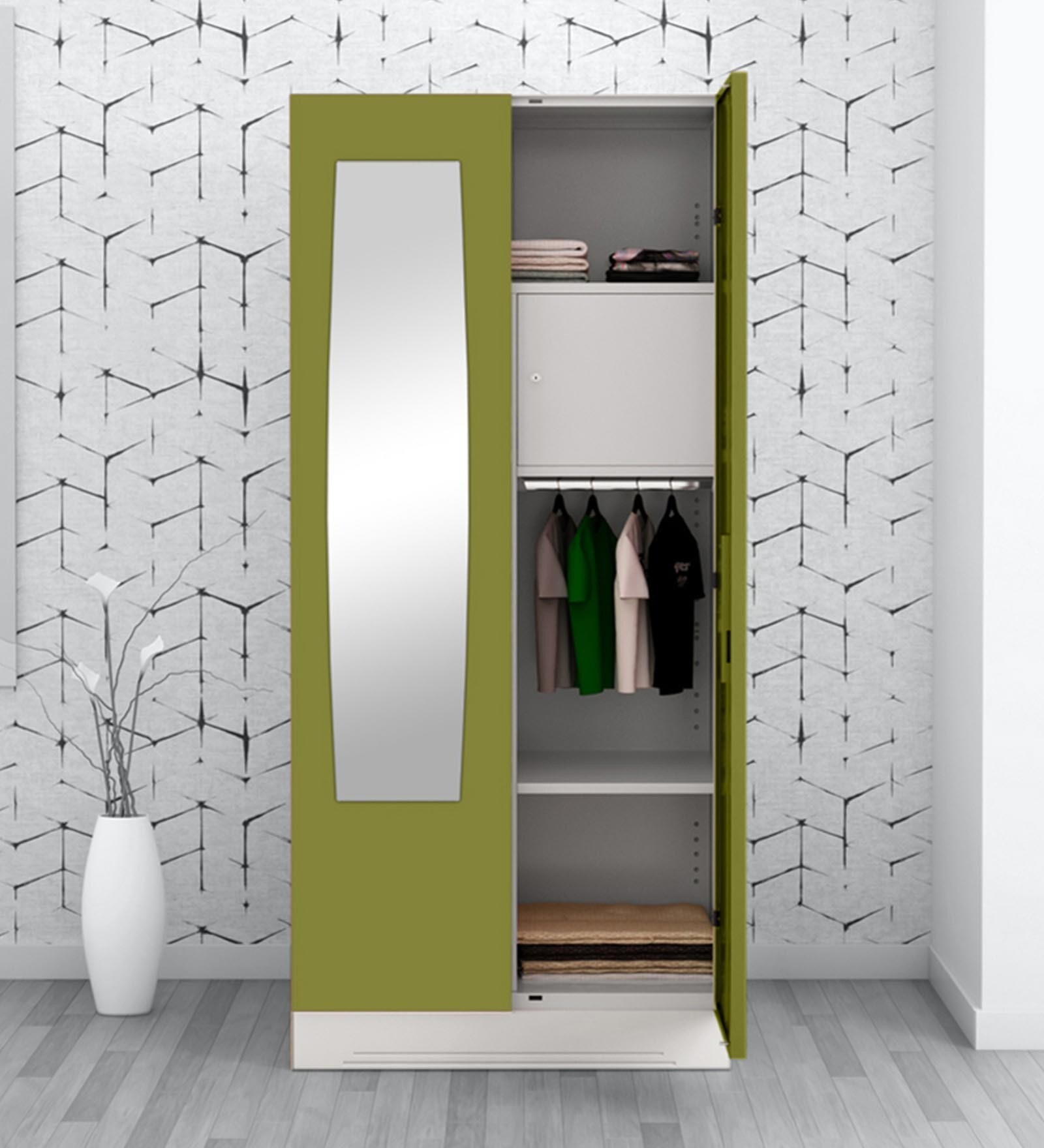 Slimline 2 Door Almirah In Green Colour