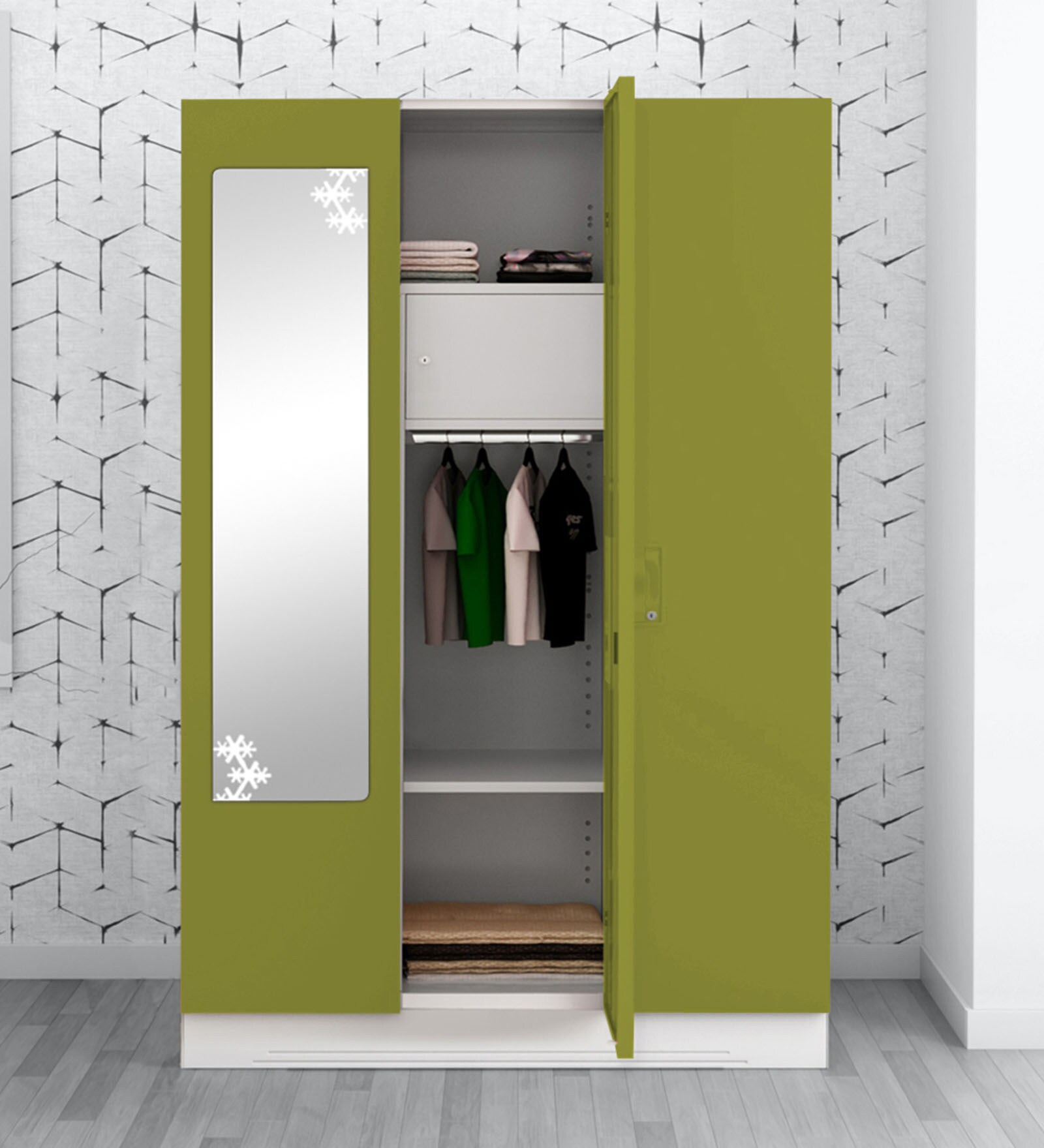 Buy Slimline 3 Door Almirah In Green Colour at 22 OFF by Godrej