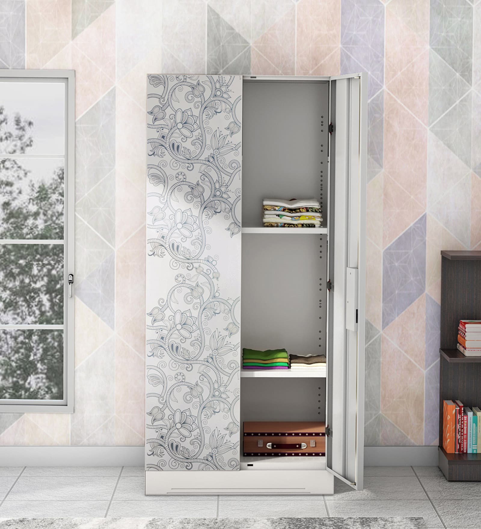 Slimline 2 Door Almirah in Frost Grey Colour Slimline 2 Door Almirah in Frost Grey Colour
