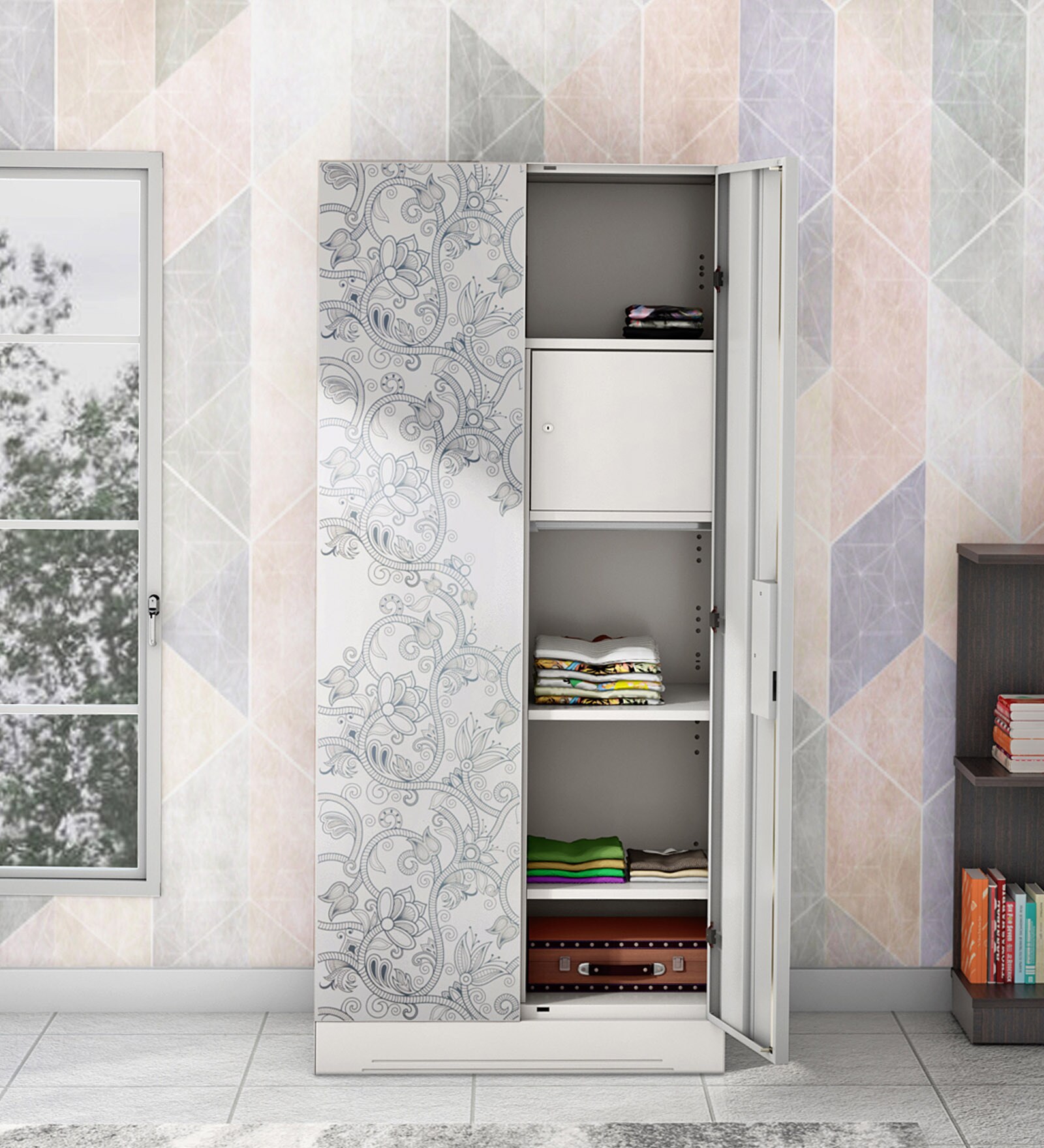 Slimline 2 Door Almirah in Frost Grey Colour Slimline 2 Door Almirah in Frost Grey Colour