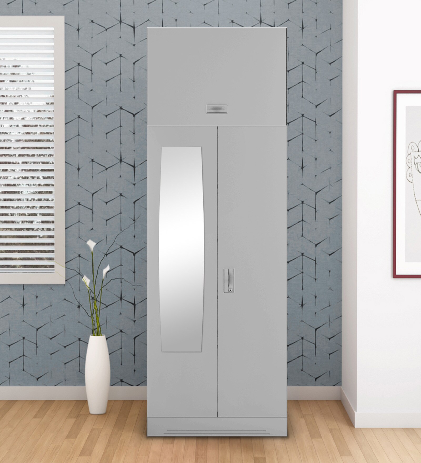 Slimline Metal 2 Door Almirah in Royal Ivory Colour
