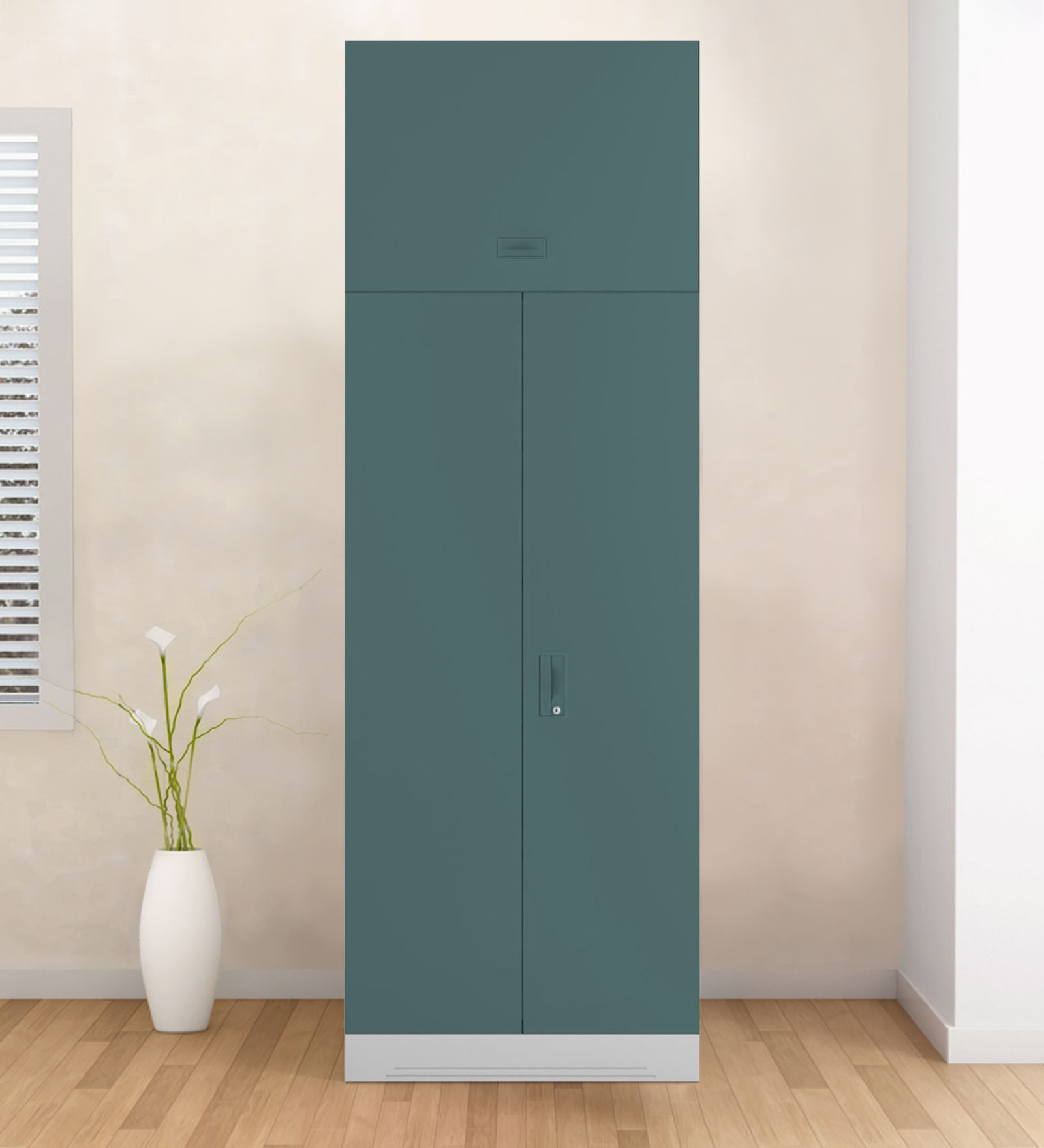 Slimline Metal 2 Door Almirah in Sea Pine Finish