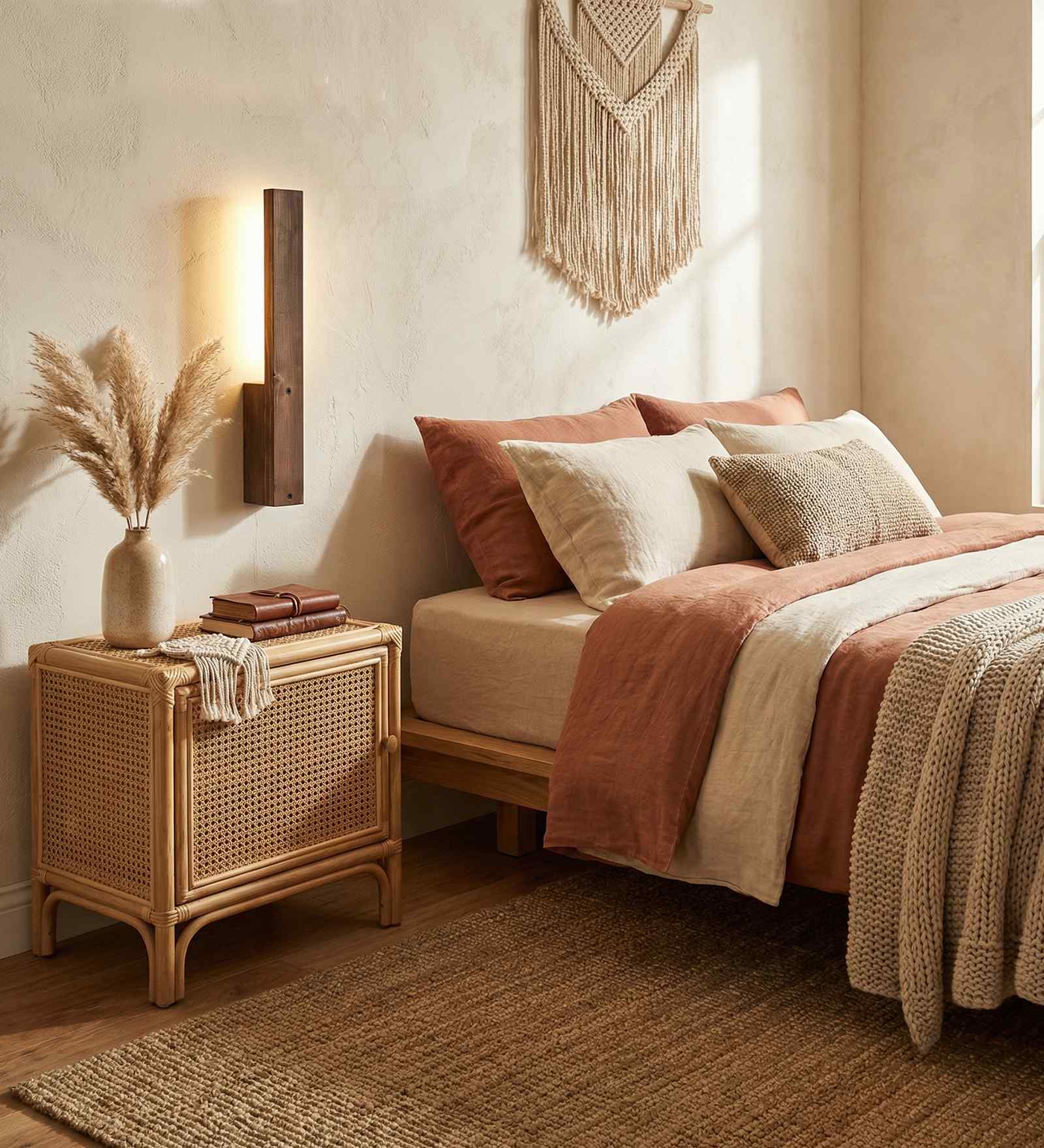 Slimline Wooden LED Wall Flush Mount Light (Brown)