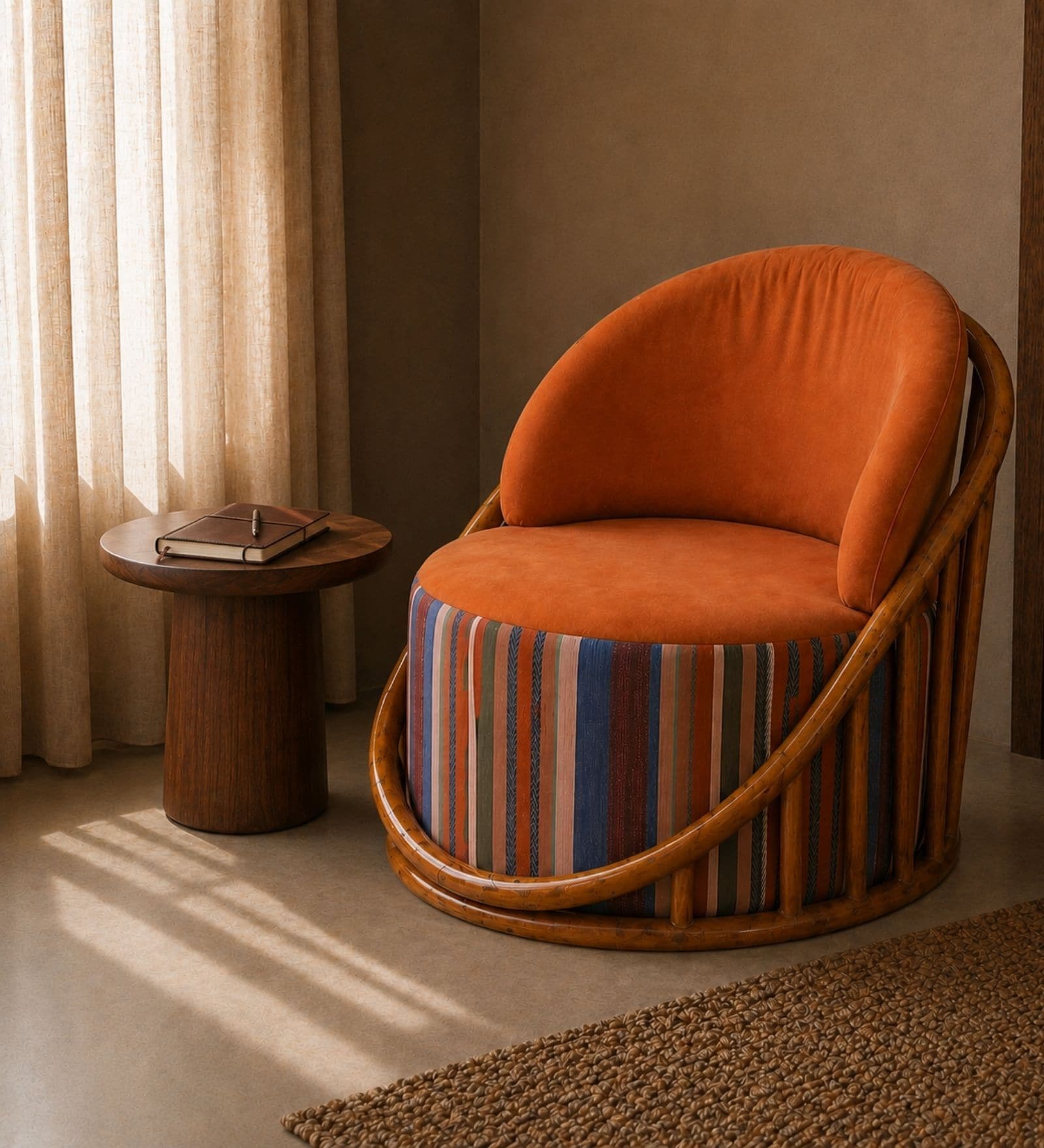 Sloan Plushsuede Armchair In Multi Colour