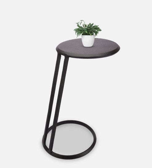 Slanted Metal End Tables In Black Colour