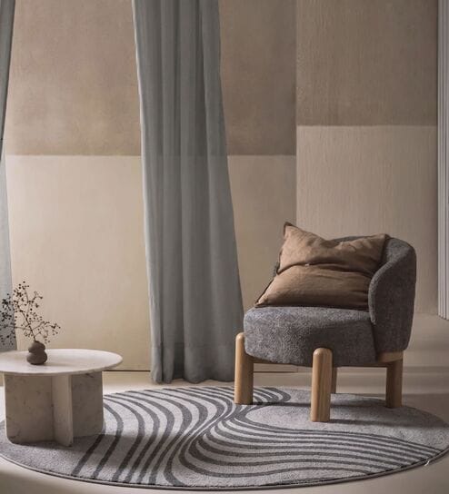Slate Grey Wool & Silk 6 X 6 Feet Square Carpet-image-11